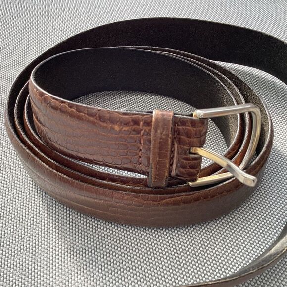Brown leather Mens dress belt. BLT0004 - Picture 2 of 5